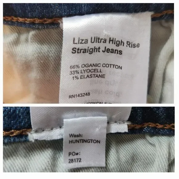 Reformation Liza Ultra High Rise Straight Jeans, Huntington Wash, size 28 - Picture 10 of 11